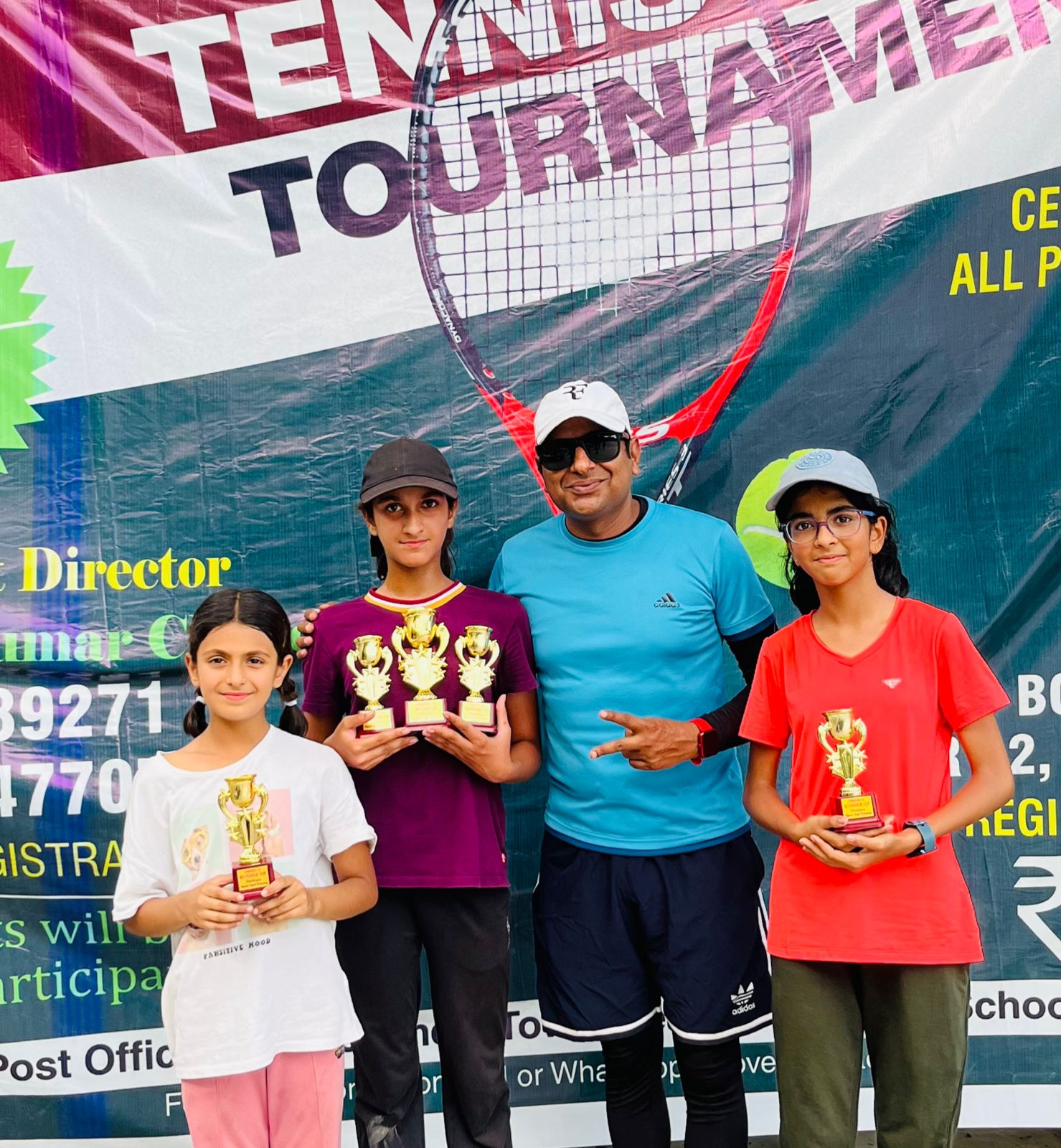 थ्रिलियोपिया स्पोर्ट्स एंड फिटनेस टेनिस ओपन चैंपियनशिप का हुआ आयोजन,अंडर 12 से अंडर16 तक की ये बनी विजेता।