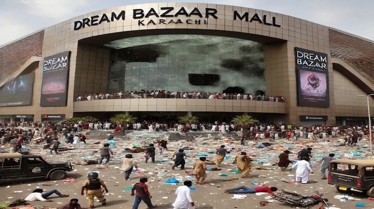 Dream Bazaar Mall कराची में उद्घाटन के दिन ही पाकिस्तानियों ने मॉल को लूटा, मॉल में भीड़ ने जमकर की तोड़फोड़।