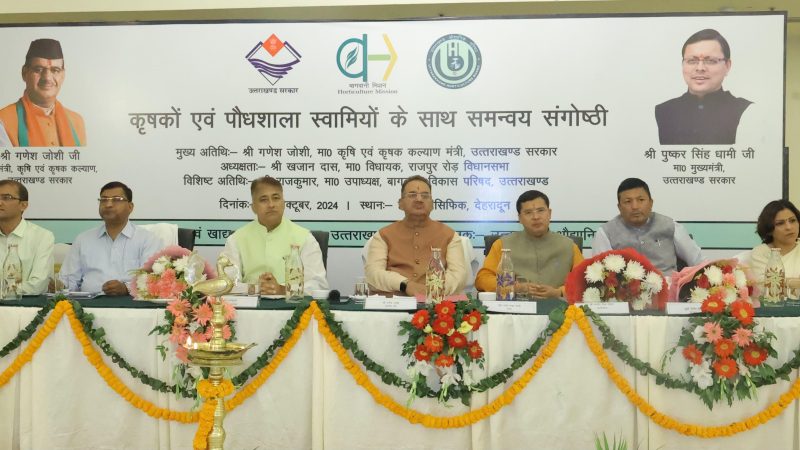 उद्यान विभाग और विकास को लेकर Cabinet Minister Ganesh Joshi की कार्यशाला, किसानों के बेहतर विकास को लेकर संगोष्ठी का आयोजन ।