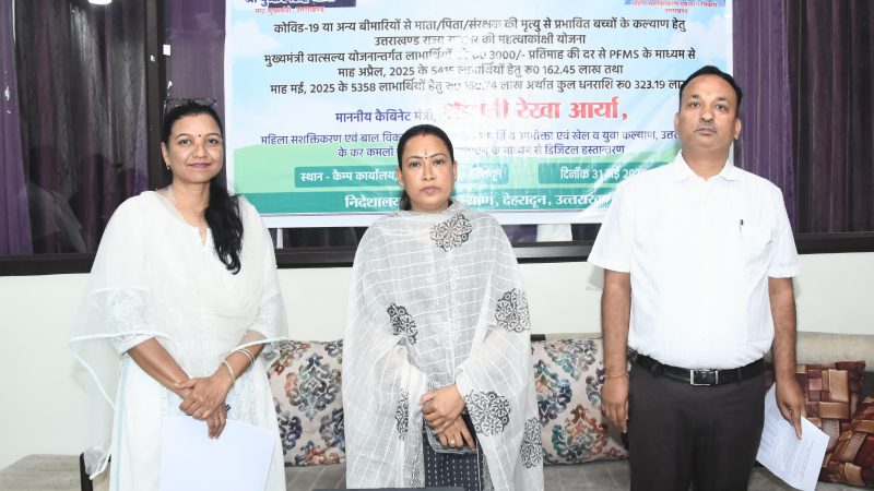 वात्सल्य योजना के तहत 3 करोड़ 23 लाख खातों में ट्रांसफर,  महिला सशक्तिकरण एवं बाल विकास मंत्री ने डीबीटी किया 2 महीने का पैसा।