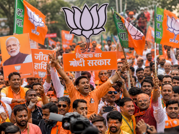 पूर्वी और दक्षिणी भारत में बीजेपी की प्रचंड जीत, अब सरकार गठन और जिम्मेदारियों पर मंथन तेज।